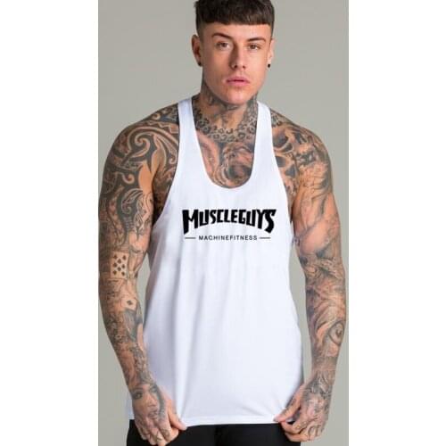 Fitness Mens Bodybuilding Tank top Gyms Workout Cotton Sleeveless shirt slim fit clothing Stringer Singlet male Casual Vest