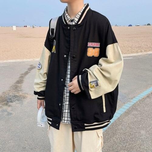 Men/Womens Baseball Bomber Jacket Uniform for Spring&Autumn Unisex Couple Coat Boyfriend Style Varsity