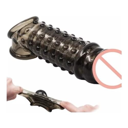 Soft Penis Extender Men Cock Sleeve Ring On Penis Spines Sex Studded Enlargement Sex Toys For Male