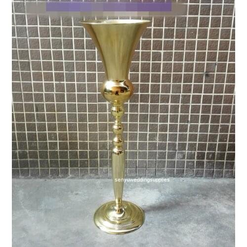 New elegant large tall gold metal chinese vase for wedding senyu2480