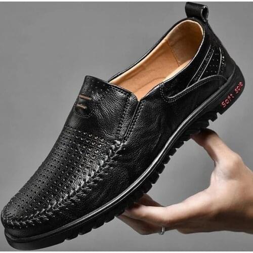 2020 New Casual Shoes Men Leather Men Loafers Driving Male Shoes Footwear BRM-288