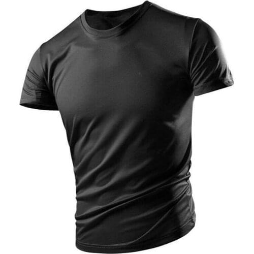 2021 New Bodybuilding Hot Sell Polyester Slim T Shirt Men Running Quick Dry Fitness Shirt Training Casual Sport T-shirts