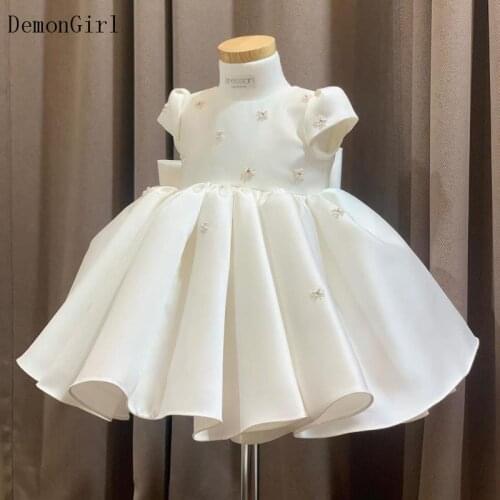 New Ivory White Baby Girls Baptism Dress Newborn Birthday Wear Toddler Christening Gown Kids Dresses for Girls 12 24M