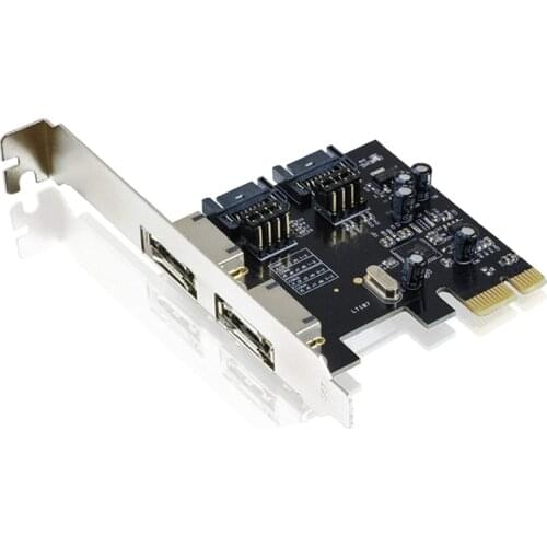PCI-Express PCIe 2.0 Controller Card Interface Card for SATA III ESATA III SSD HDD Drives - 6Gbit S - 2X Internal SATA