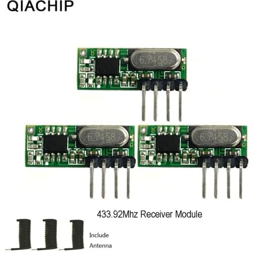QIACHIP 3pcs 433 mhz RF Receiver Superheterodyne UHF ASK 433Mhz Remote Control Module Kit Small Size Low Power For Arduino Uno