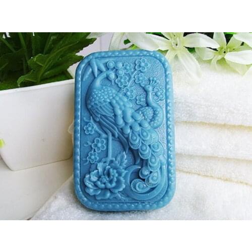 Silicone Mold Handmade Soap Molds Auspicious Peacock Beautiful Pattern Food Grade Mould Aroma Stone Moulds Silicone Rubber PRZY