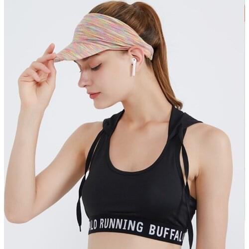 Fashion Spring Summer Woman Outdoor Sports Empty Top Knitted Brimmed Sun Hat Riding Driving Fitness Baseball Cap Sunscreen Hat