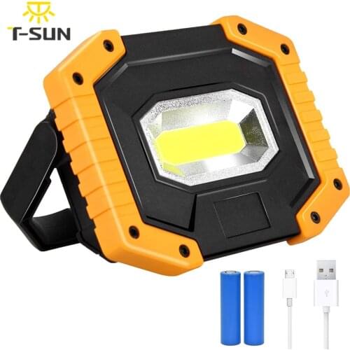 T-SUN 30W Rechargeable Portable Work Light for Outdoor 3 Mode Camping Lampe Led Flashlight LED Floodlight with USB Super Bright