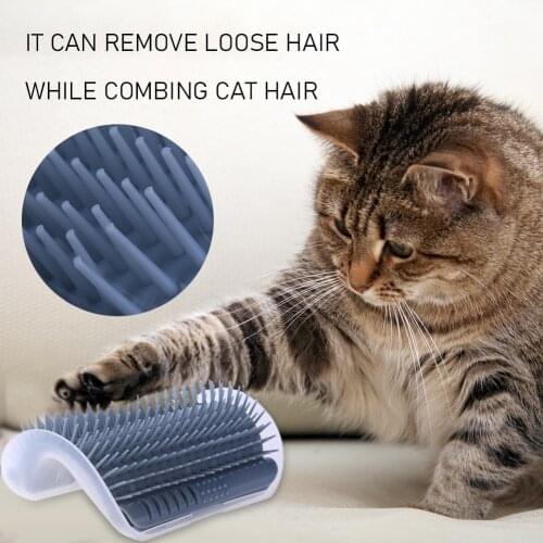 Corner Pet Brush Comb Play Cat Toy Plastic Scratch Bristles Arch Removal Massager Self Grooming Cat Scratcher Cleaning Supplies