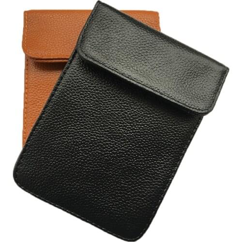 PU Faraday Card RFID Blocker Protector Radiation Protection Cell Phone Bag FOB Signal Shielding Pouch For Keyless Car BAG1047