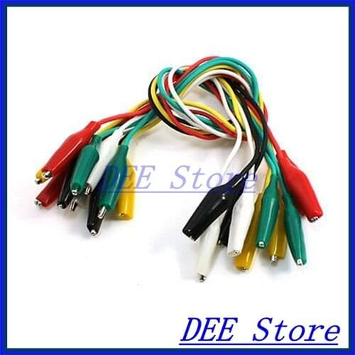 10 Pcs Alligator Crocodile Clips Jumper Probe Test Lead 13.2" 33.5cm
