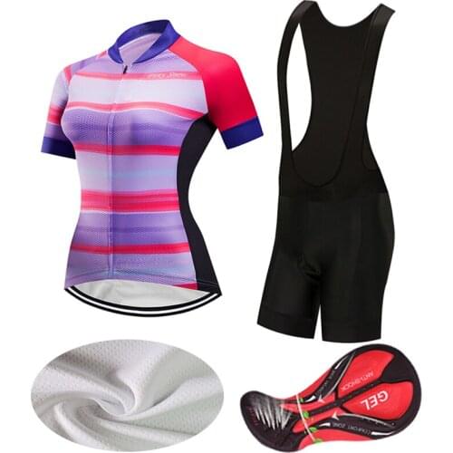 Women Lycra Bicycle Clothes Summer BIB Shorts 2021 Fashion Cycling Jersey Set MTB Dress Female Road Bike Clothing Uniform Suit