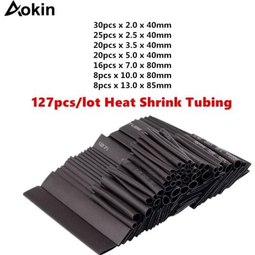 Shrinking 127Pcs Insulation Sleeving Thermal Casing Car Electrical Cable Tube kits Heat Shrink Tube Tubing Wrap Sleeve Assorted