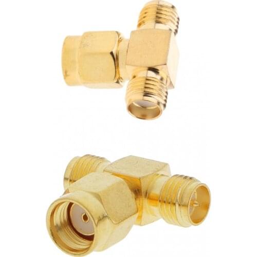 2 Piece RP SMA Male to 2 RP SMA Female Connector Wifi Antennas Adapter