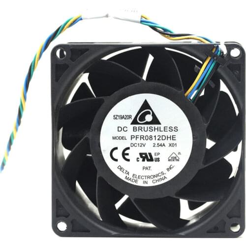 Delta Electronics PFR0812DHE X01 Server Cooling Fan DC 12V 2.54A 80x80x38mm 4-wire