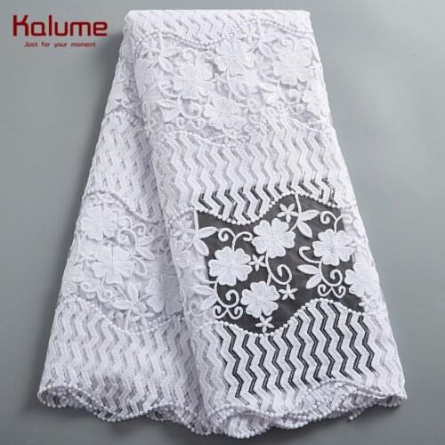 Kalume African Tulle Lace Fabric Tissue Nigerian Net Lace Fabric 5 Yards French Mesh Lace Fabric For Wedding Dress Sewing H2458