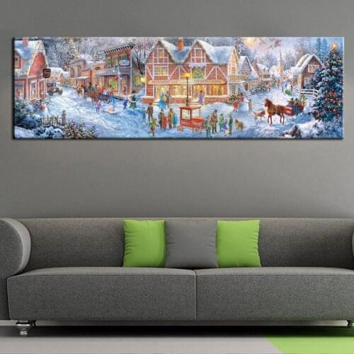 Diamond Embroidery Natural scenery, winter Christmas crowd street Picture Diamond Painting drill Mosaic Cross Stitch A623