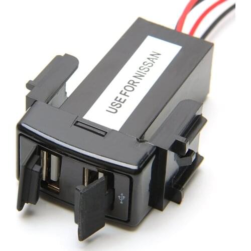 Dual USB Ports Dashboard Fast Charger 2.1A 5V For NISSAN Teana Sylphy New Y4UA