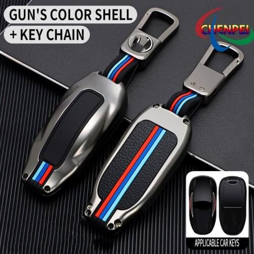 Zinc Alloy Car Key Case Cover Key Bag Shell Protector For Tesla Model S Model 3 Model X Car Interior Accessories