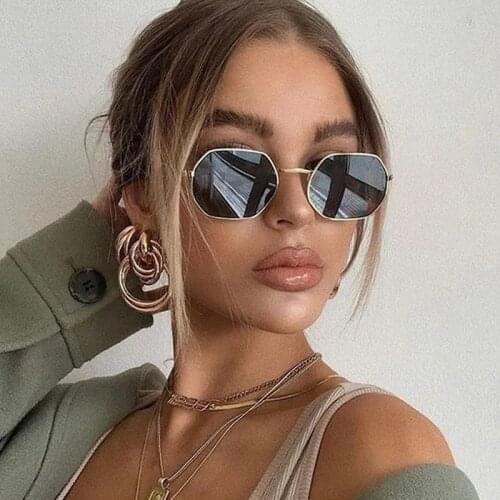 Cute Sexy Retro Square Sunglasses Women Brand Designer Hexagon Small Frame Sun Glasses For Female Tinted Lens Oculos Feminino
