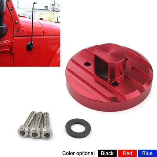 For Jeep Wrangler JL JK 2007-2019 Gladiator JT 2020 Antenna Base Decoration Cover Trim aluminum Car Exterior Accessories