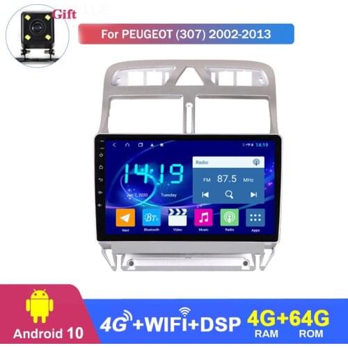 For Peugeot 307 2002 2003 2004 2005 2006 2007 2008 2009 2010 2011 2012 2013 GPS Navigation Multimedia Player car radio Android10