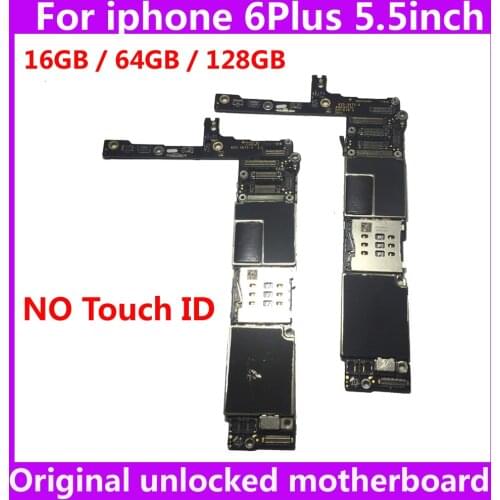 Good working 16gb 64gb 128gb Original for iphone 6Plus motherboard NO Touch ID unlocked mainboard for iphone 6 Plus IOS System