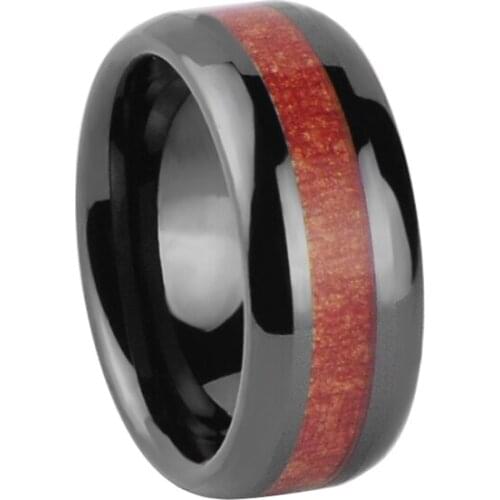 Ceramic Band Inlaid with deeply Brown Ring /TURI1003M /US Size10.5