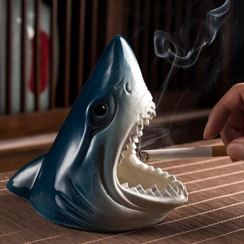 Ceramic Shark Ashtray European Style Creative Fashion Storage Crafts Desk Office Home Living Room Decoration Accessories
