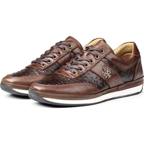 Ducavelli Ostrich Plane Genuine Leather Men 'S Classic Shoes