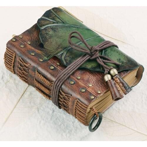 New A6 A5 Leather Notebook Diary Vintage Handmade Account Thickening Custom Creative Thread Nostalgia