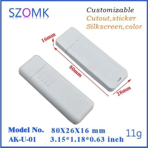 Hot selling small plastic usb stick enclosure (1 pcs) 80*22*12mm new diy plastic boxes, usb stick shell box electric case