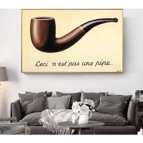 Magritte Famous This Is Not A Pipe Canvas Painting Posters and Prints Cuadros Wall Art Pictures for Living Room Home Decoration