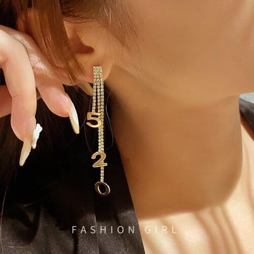 Trend Woman Earring Gold Colors Long Chain Letter Pendant Female Accessories Punk Party Women Goth Jewelry Womens Earrings