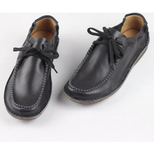 Mens Casual Shoes Lace up Mens Genuine Leather Shoes Round toe Mocassin Man Flat Shoes Male Sneakers