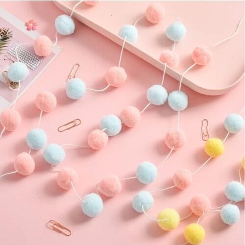 HOOQICT 232cm Colorful 30PCS Felt Ball String DIY Wall Hanging for Kids Childrens Baby Room Home Decor Aesthetic Room Decor