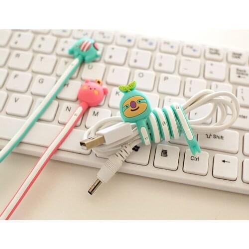 Newest 20sets Lovely Gifts cartoon style Earphone Cable Wire Cord Holder Cable Winder For Headphone Wire Organizer Storage