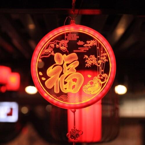 New years Pendant, new years scene, decoration, year of the ox, light-emitting blessing LED decoration, indoor door