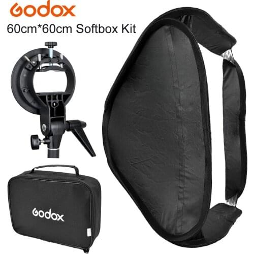 GODOX 60 x 60cm 24" Fold Portable Photo Studio Softbox Diffuser + S-type Bowens mount Kit for Flash Speedlite Beauty Dish