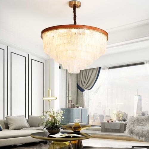 Postmodern light luxury chandelier living room restaurant hotel lobby villa atmosphere Nordic luxury crystal lamp