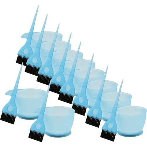 Salon Hair Color Dye Bowl Comb Brush Set Hairdressing Tint Bleach Tools Blue
