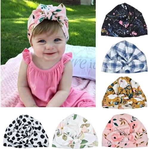 6 Colors Baby Hats Toddler Kids Hat Soft Turban Knot Girl Hat Spring Autumn Winter Childrens Hats for Baby Girl Boy Newborn