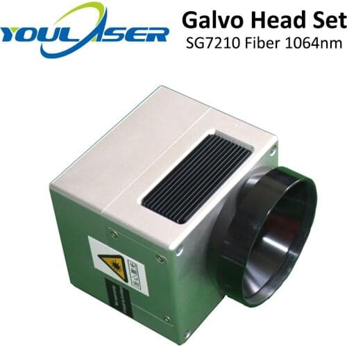 QDHWOEL 1064nm Fiber Laser Scanning Galvo Head SG7210 SG7210R Input Aperture10mm Galvanometer Scanner with Power Supply Set