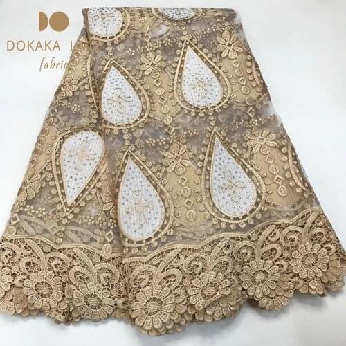 Rhinestones Embroidered Gold Line Printed Milk Laces Senegal Indian Shining Stones Milk Silk Cord For Women Dresses Net Material