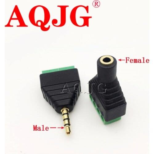 Video AV Balun 2.5mm 4Pole Stereo Female to AV Screw Terminal Stereo Jack 2.5mm Male 4Pin Terminal Block Plug Connector