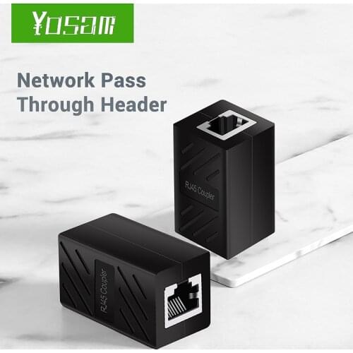 YOSAM RJ45 Connector Cat7/6/5e Ethernet Adapter 8P8C Network Extender Extension Cable for Ethernet Cable Female to Female