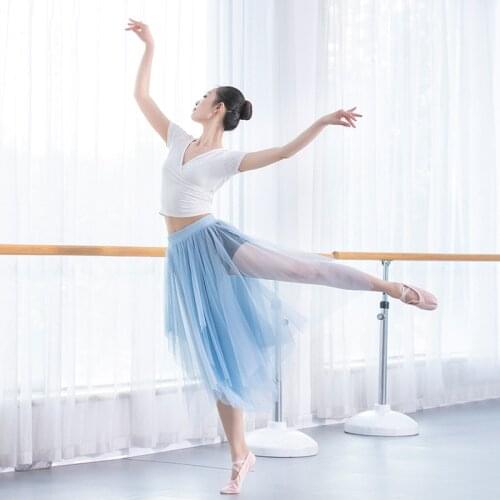 Women dance skirt tulle long ballet skirt asymmetric ballet dress dance ballet tutu ballerina dancewear lyrical dance costumes