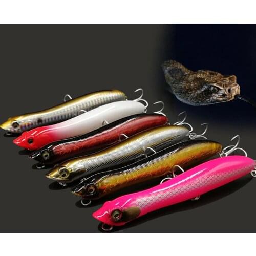 1Pcs Popper Fishing Lure 12.5cm 20g isca artificial Hard Bait Snake Head Floating Wobblers Minnow Crankbait pesca tackle