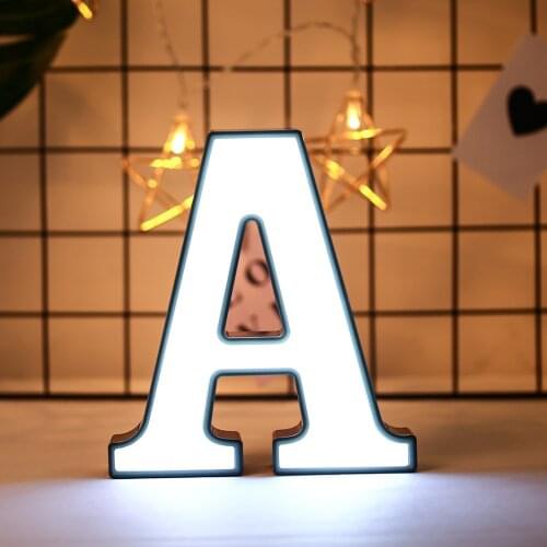 18CM Fashion Led Letter Light Luminous Alphabet Home Decoration Number Party Light Battery Romantic Wedding Decoration Drop Ship