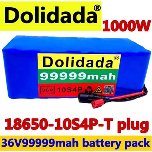 36V10S4P 99999mah 1000W high power and capacity 42V18650 lithium battery pack ebike electric bicycle bicycle scooter 9.99mah BMS